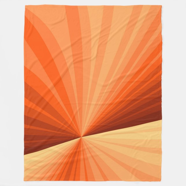 Modern Abstract Orange Red Vanilla Graphic Fractal Fleece Blanket (Front)