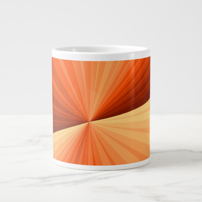 Modern Abstract Orange Red Vanilla Graphic Fractal Giant Coffee Mug (Front)