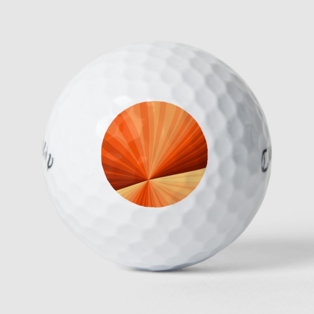 Modern Abstract Orange Red Vanilla Graphic Fractal Golf Balls (Front)