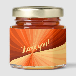 Modern Abstract Orange Red Vanilla Graphic Fractal Honey Jar Favors