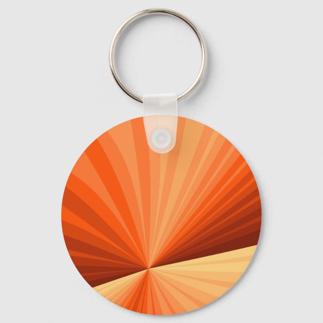Modern Abstract Orange Red Vanilla Graphic Fractal Keychain (Front)