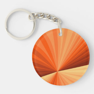 Modern Abstract Orange Red Vanilla Graphic Fractal Keychain