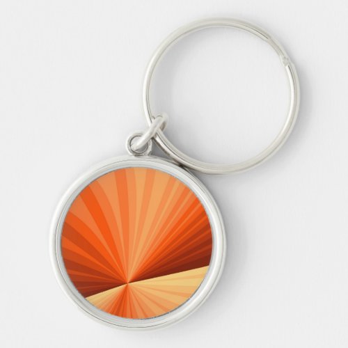 Modern Abstract Orange Red Vanilla Graphic Fractal Keychain