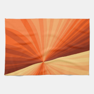 Modern Abstract Orange Red Vanilla Graphic Fractal Kitchen Towel