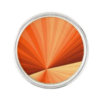 Modern Abstract Orange Red Vanilla Graphic Fractal Lapel Pin
