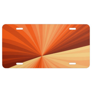 Modern Abstract Orange Red Vanilla Graphic Fractal License Plate