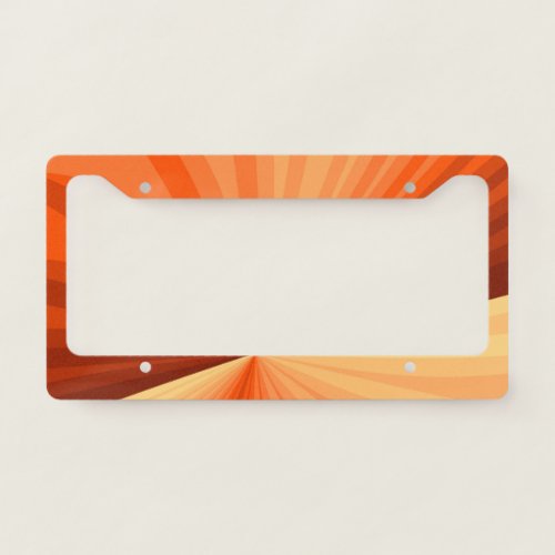 Modern Abstract Orange Red Vanilla Graphic Fractal License Plate Frame