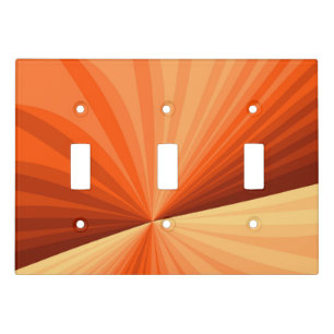 Modern Abstract Orange Red Vanilla Graphic Fractal Light Switch Cover