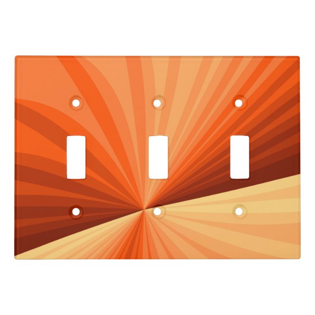 Modern Abstract Orange Red Vanilla Graphic Fractal Light Switch Cover (Front)