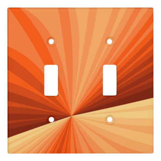 Modern Abstract Orange Red Vanilla Graphic Fractal Light Switch Cover (Front)