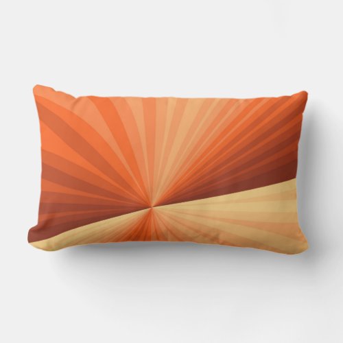 Modern Abstract Orange Red Vanilla Graphic Fractal Lumbar Pillow