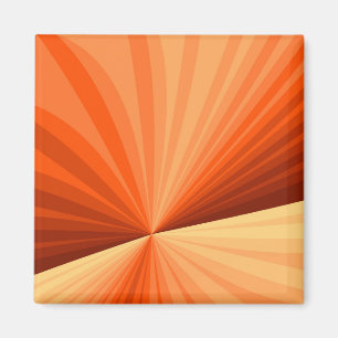Modern Abstract Orange Red Vanilla Graphic Fractal Magnet