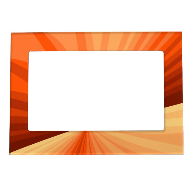 Modern Abstract Orange Red Vanilla Graphic Fractal Magnetic Frame (Front)