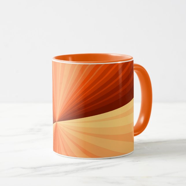 Modern Abstract Orange Red Vanilla Graphic Fractal Mug (Front Right)