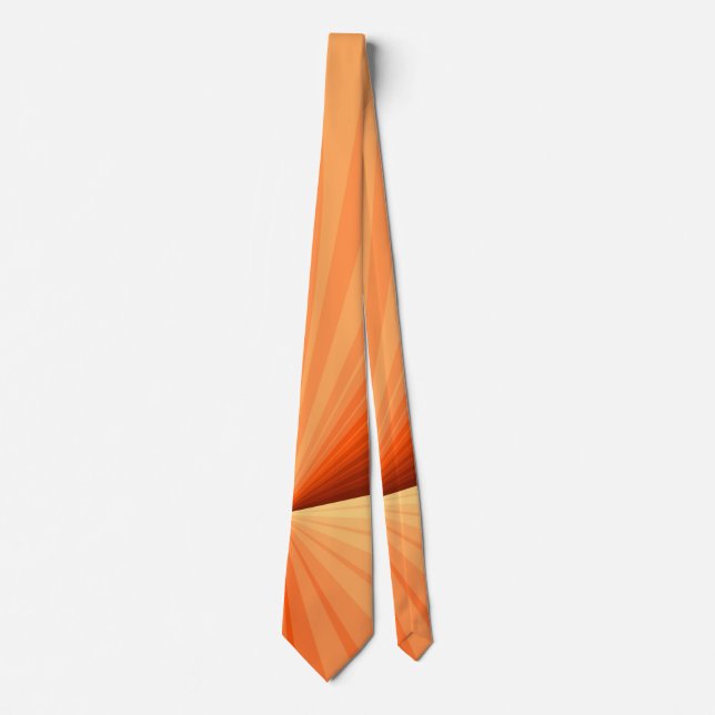 Modern Abstract Orange Red Vanilla Graphic Fractal Neck Tie (Front)