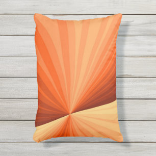 Modern Abstract Orange Red Vanilla Graphic Fractal Outdoor Pillow