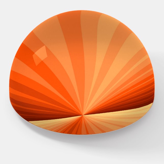 Modern Abstract Orange Red Vanilla Graphic Fractal Paperweight (Angled)