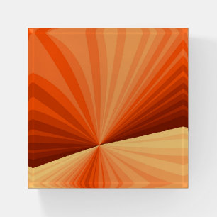 Modern Abstract Orange Red Vanilla Graphic Fractal Paperweight