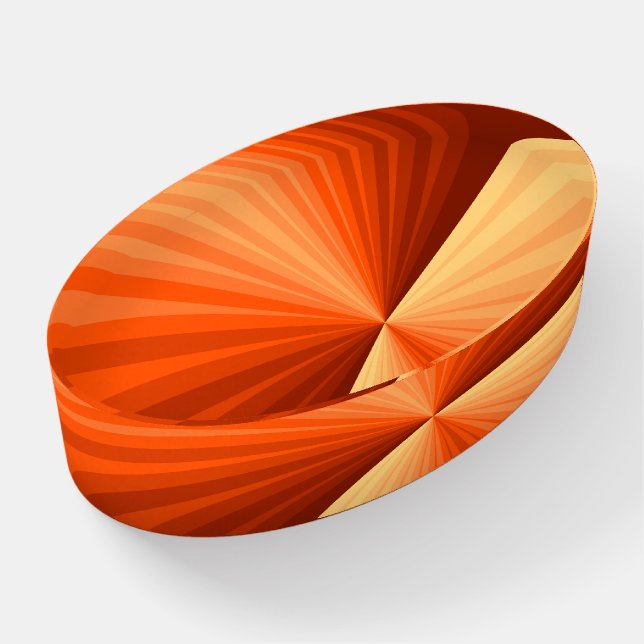Modern Abstract Orange Red Vanilla Graphic Fractal Paperweight (Angled)