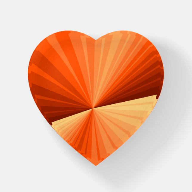 Modern Abstract Orange Red Vanilla Graphic Fractal Paperweight (Front)