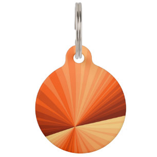 Modern Abstract Orange Red Vanilla Graphic Fractal Pet ID Tag