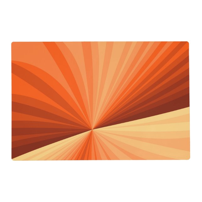 Modern Abstract Orange Red Vanilla Graphic Fractal Placemat (Front)