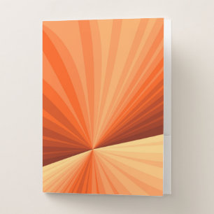 Modern Abstract Orange Red Vanilla Graphic Fractal Pocket Folder