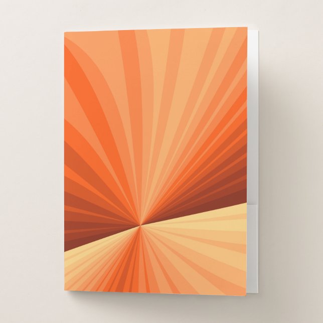 Modern Abstract Orange Red Vanilla Graphic Fractal Pocket Folder (Front)