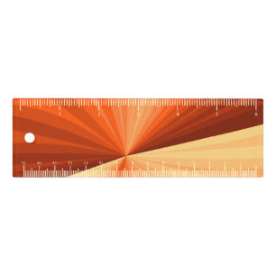Modern Abstract Orange Red Vanilla Graphic Fractal Ruler