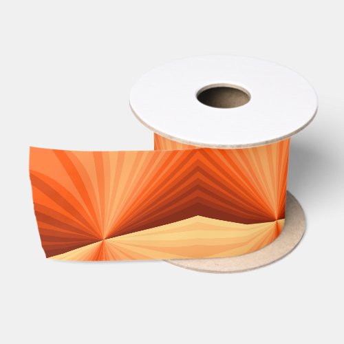 Modern Abstract Orange Red Vanilla Graphic Fractal Satin Ribbon