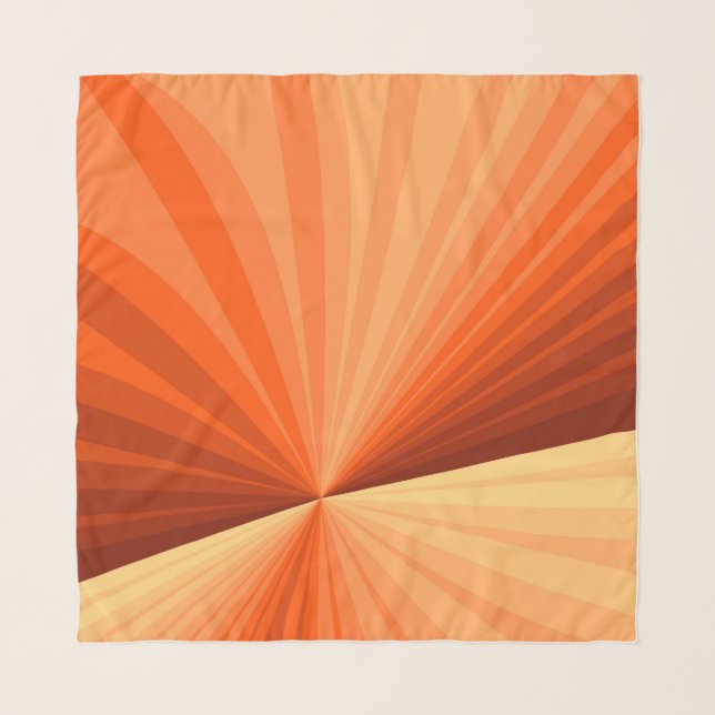 Modern Abstract Orange Red Vanilla Graphic Fractal Scarf (Front)