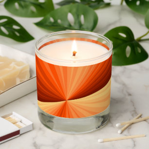 Modern Abstract Orange Red Vanilla Graphic Fractal Scented Candle