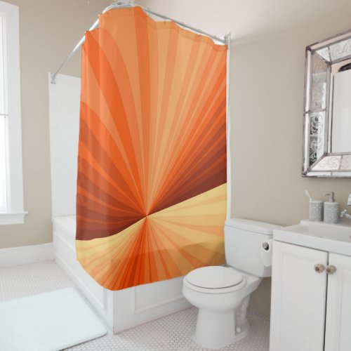 Modern Abstract Orange Red Vanilla Graphic Fractal Shower Curtain