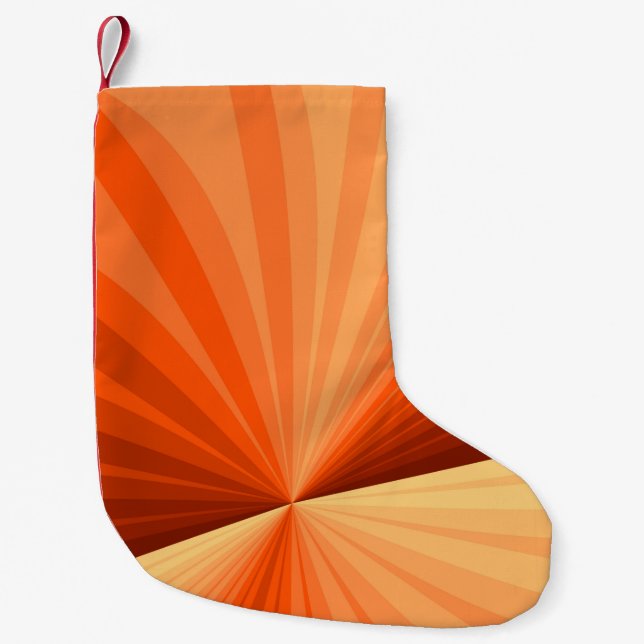 Modern Abstract Orange Red Vanilla Graphic Fractal Small Christmas Stocking (Front)