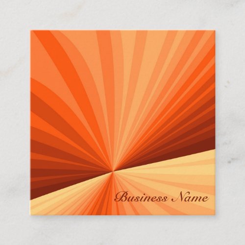 Modern Abstract Orange Red Vanilla Graphic Fractal Square Business Card