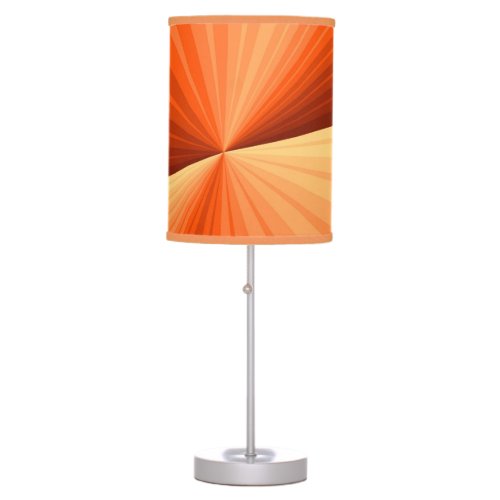 Modern Abstract Orange Red Vanilla Graphic Fractal Table Lamp