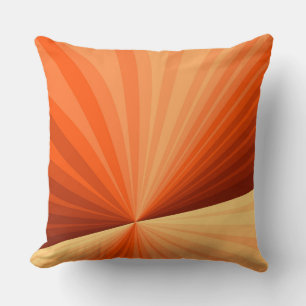 Modern Abstract Orange Red Vanilla Graphic Fractal Throw Pillow