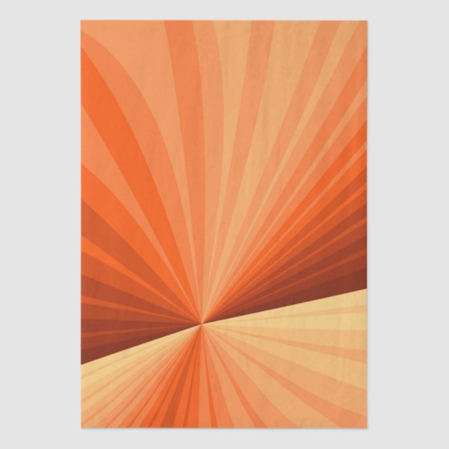 Modern Abstract Orange Red Vanilla Graphic Fractal Tissue Paper (Front)