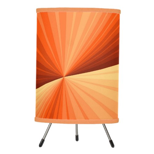 Modern Abstract Orange Red Vanilla Graphic Fractal Tripod Lamp