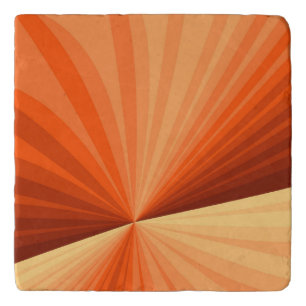 Modern Abstract Orange Red Vanilla Graphic Fractal Trivet
