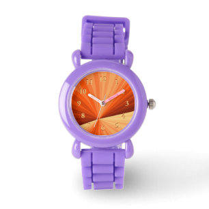Modern Abstract Orange Red Vanilla Graphic Fractal Watch