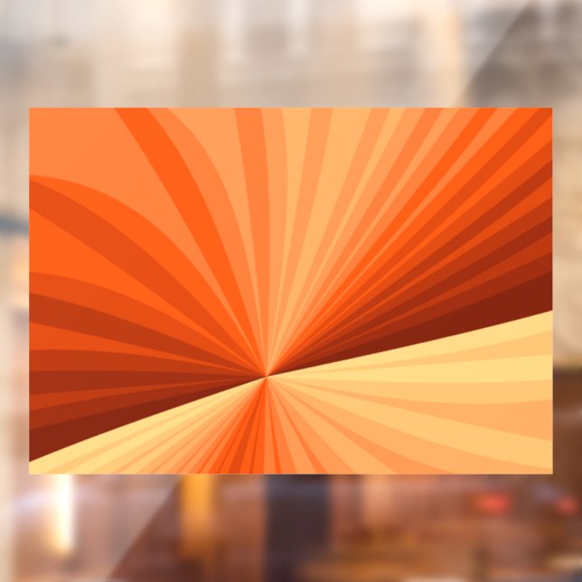 Modern Abstract Orange Red Vanilla Graphic Fractal Window Cling (Sheet 2)