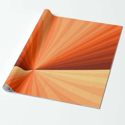 Modern Abstract Orange Red Vanilla Graphic Fractal Wrapping Paper