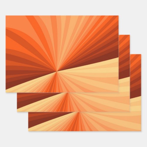 Modern Abstract Orange Red Vanilla Graphic Fractal Wrapping Paper Sheets