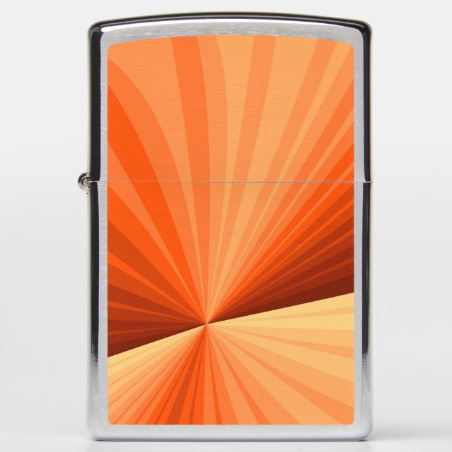 Modern Abstract Orange Red Vanilla Graphic Fractal Zippo Lighter (Front)