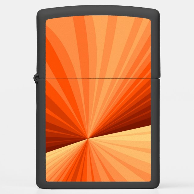 Modern Abstract Orange Red Vanilla Graphic Fractal Zippo Lighter (Front)