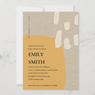 MODERN ABSTRACT ORANGE RUST BRIDAL SHOWER INVITE