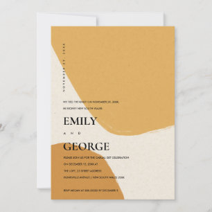 MODERN ABSTRACT ORANGE RUST WE TIED THE KNOT CARD