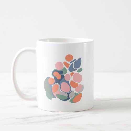 Modern Abstract Organic Shapes Art in Earthy Color Coffee Mug