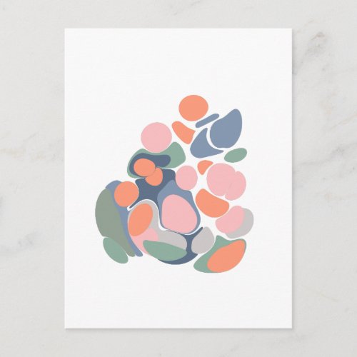 Modern Abstract Organic Shapes Art in Earthy Color Postcard